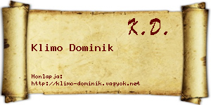 Klimo Dominik névjegykártya